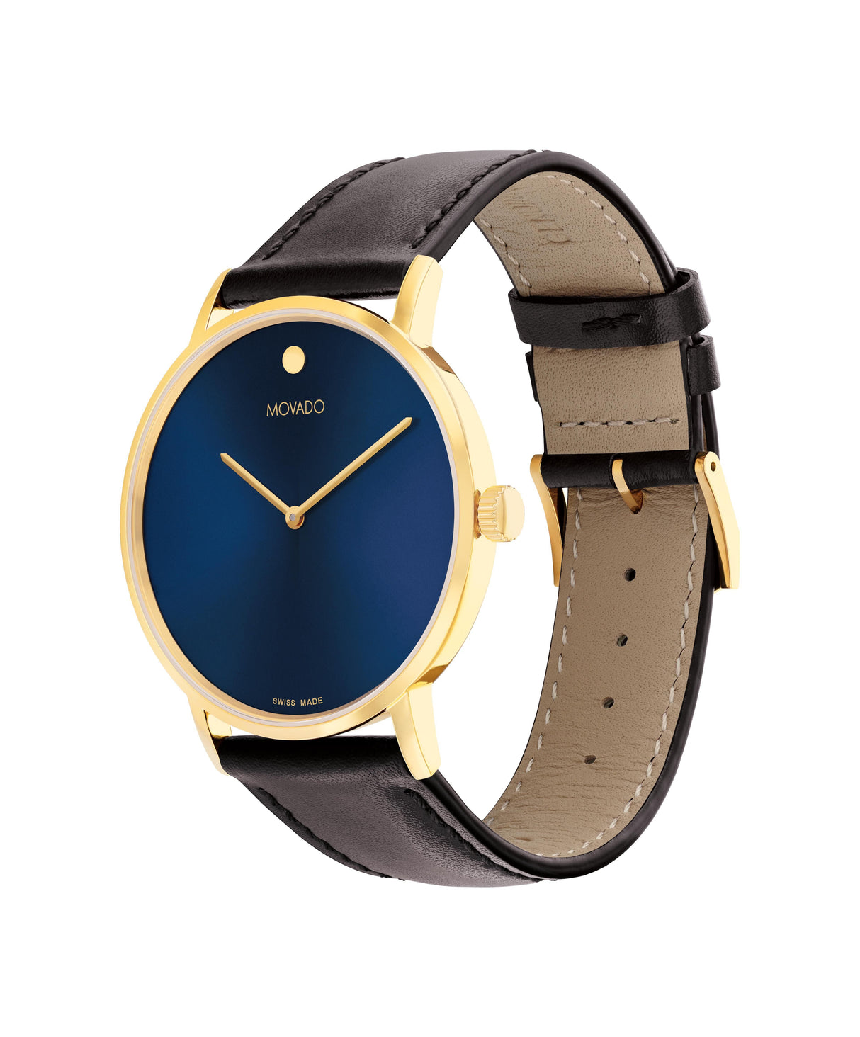 0607743 Reloj Movado Signature de hombre pulsera de cuero 40 mm