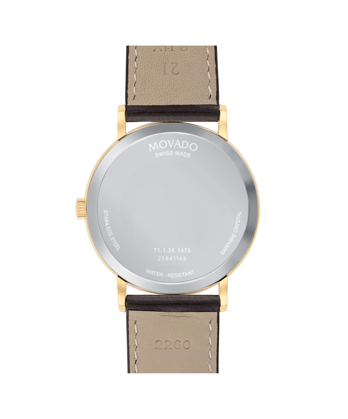 0607743 Reloj Movado Signature de hombre pulsera de cuero 40 mm