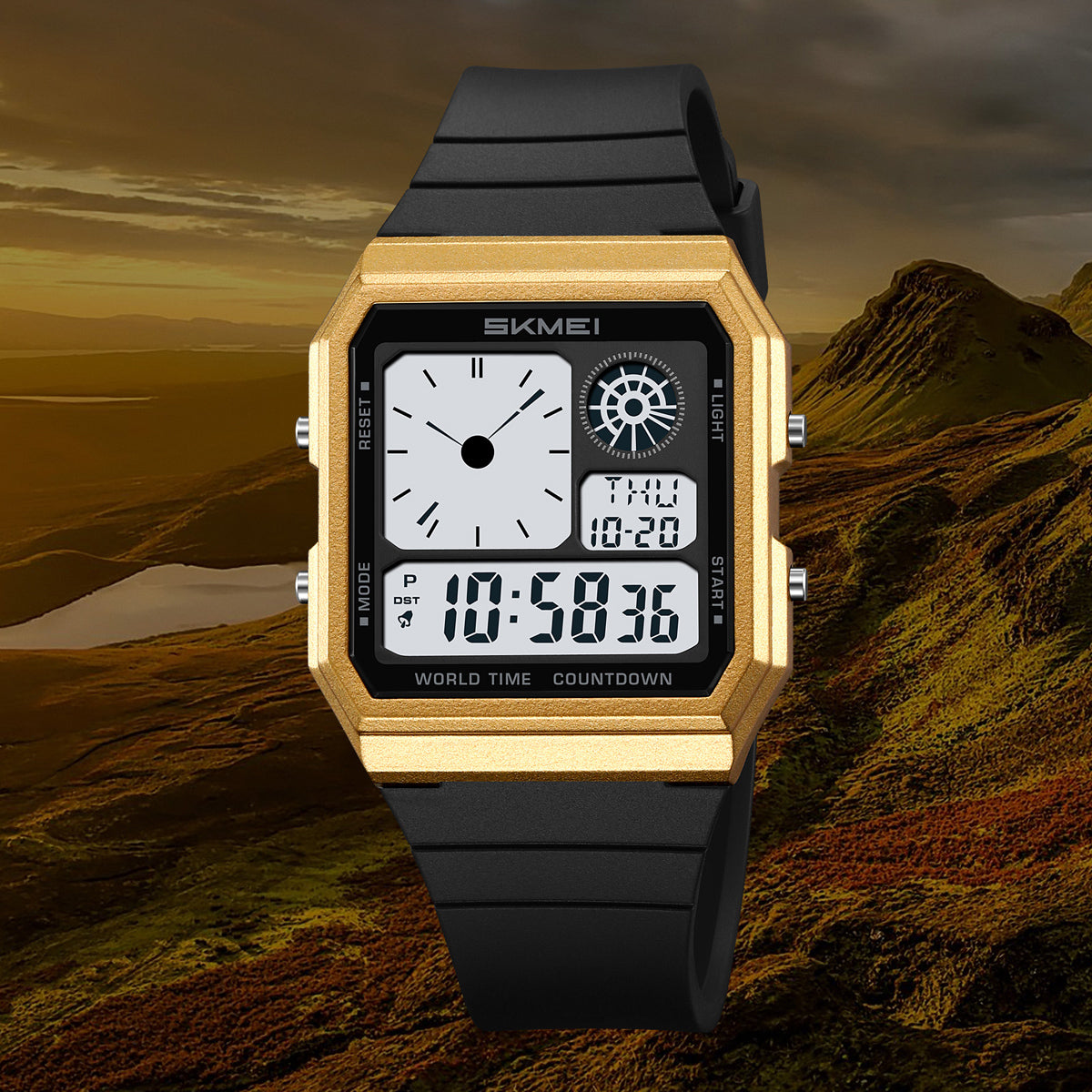 2347 Reloj para caballero pulsera de goma digital