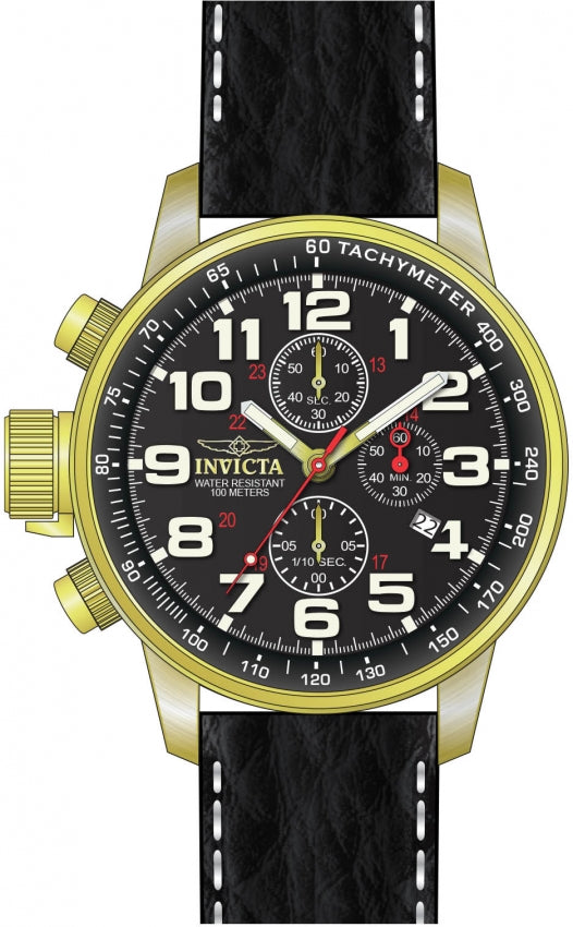 Reloj Invicta Force Zager de caballero banda de piel 46 mm