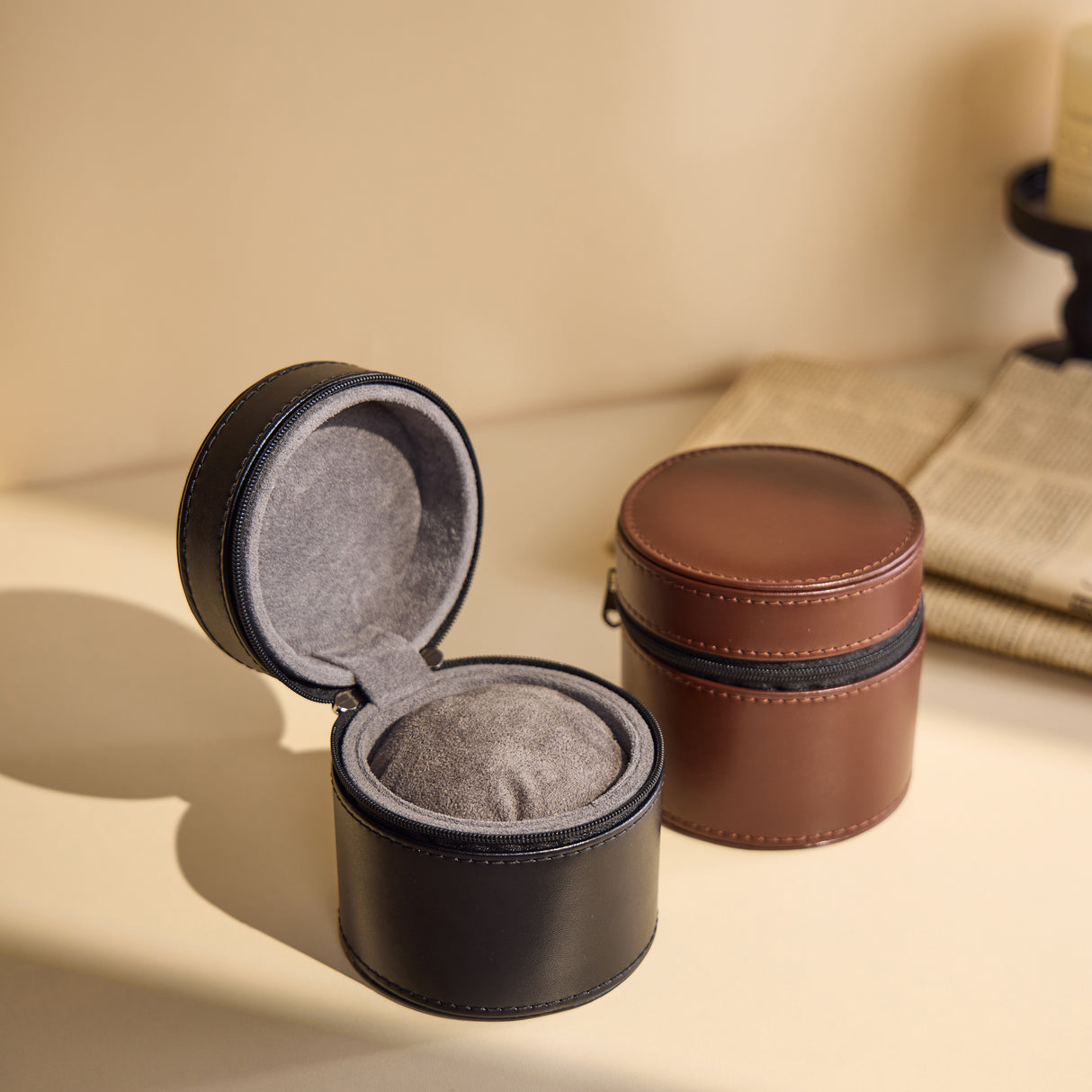 TC-008 Caja para un reloj redonda con zipper