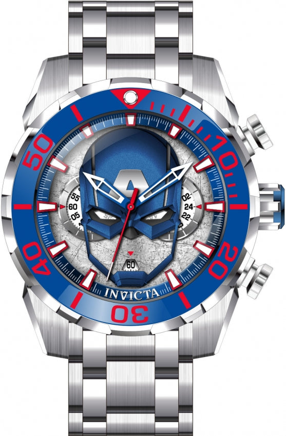 Reloj Invicta Marvel Captain America de hombre banda de metal 50 mm