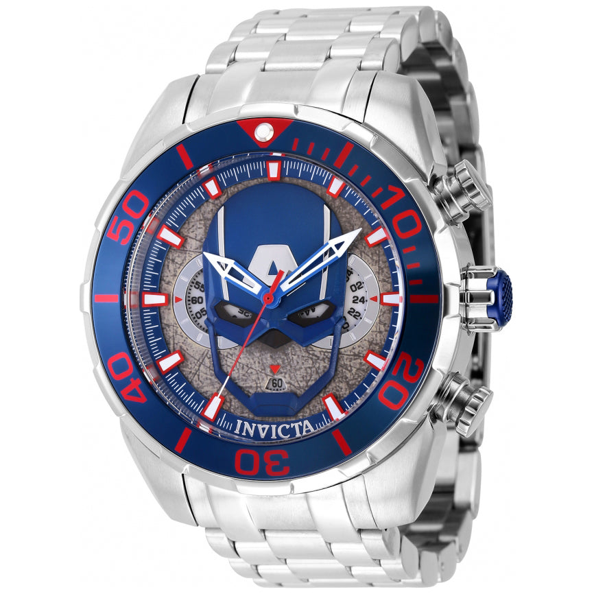 Reloj Invicta Marvel Captain America de hombre banda de metal 50 mm