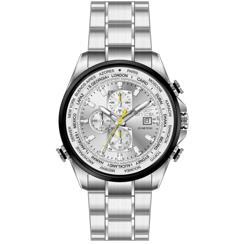 Reloj Invicta Aviator de hombre banda de metal 50 mm