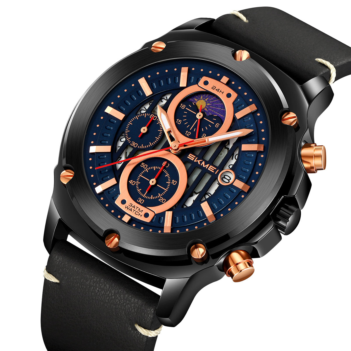 9351 Reloj Skmei para caballero pulsera de cuero