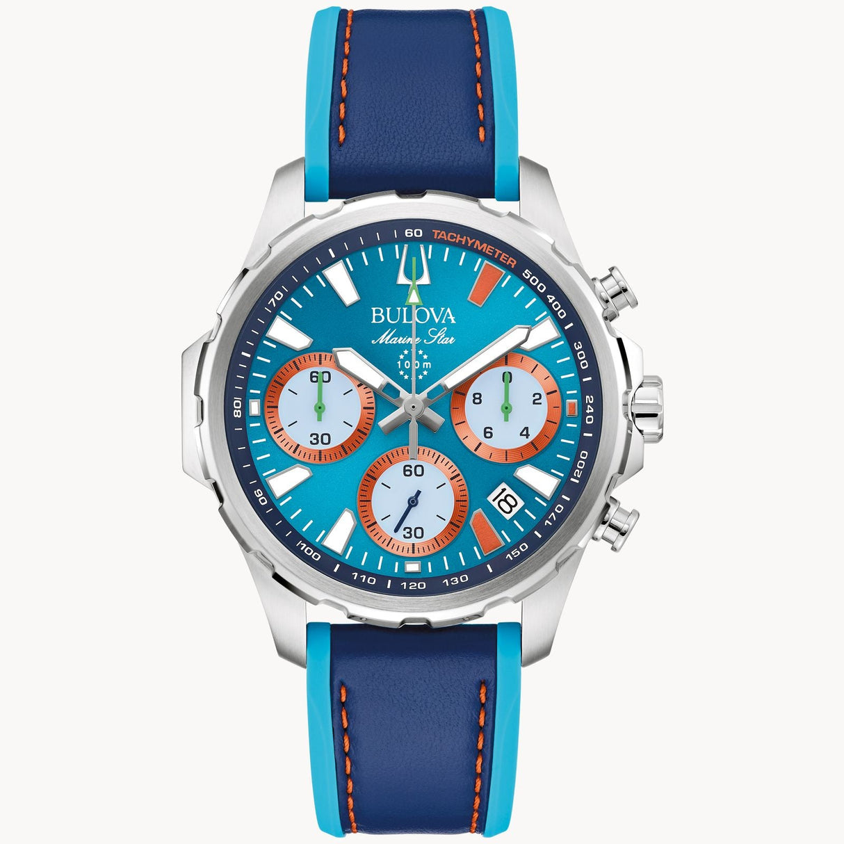 96B460 Reloj Bulova E1 Team Miami de hombre pulsera de cuero 43 mm