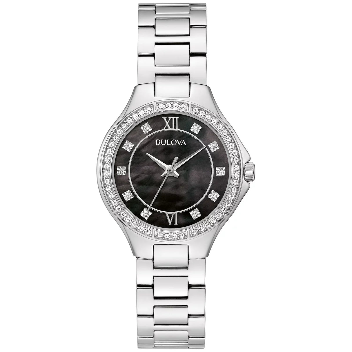96L300 Reloj Bulova Crystal de mujer pulsera de metal 30 mm