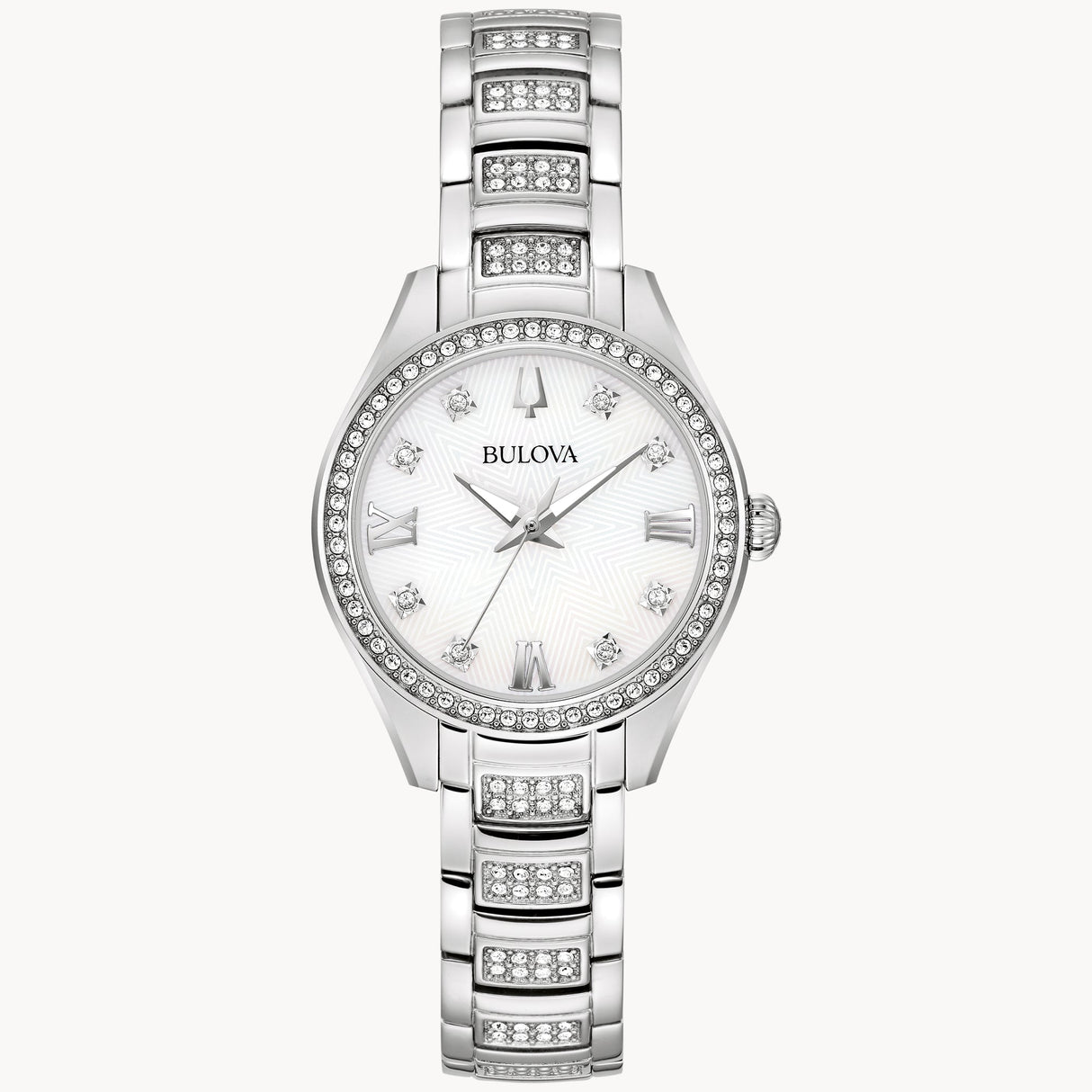 96L311 Reloj Bulova Crystal de dama pulsera de metal