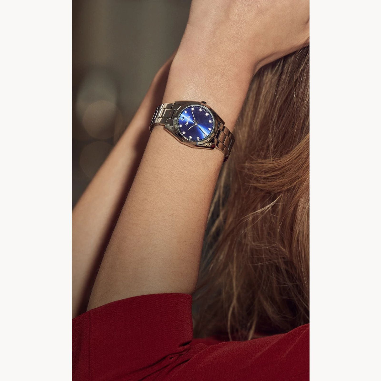 96P229 Reloj Bulova Surveyor de dama banda de metal