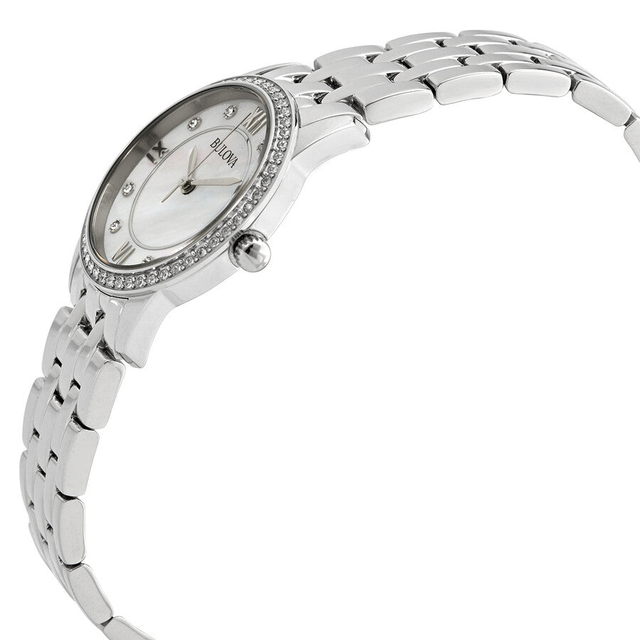 96X155 Reloj Bulova Crystal de señorita pulsera de metal 27 mm