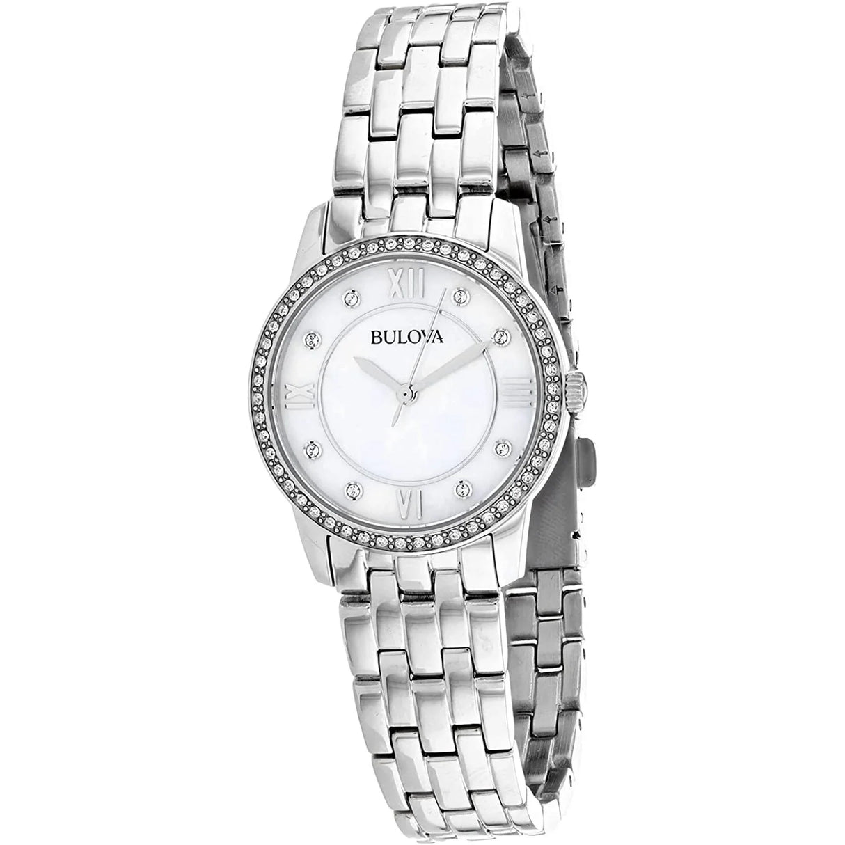 96X155 Reloj Bulova Crystal de señorita pulsera de metal 27 mm