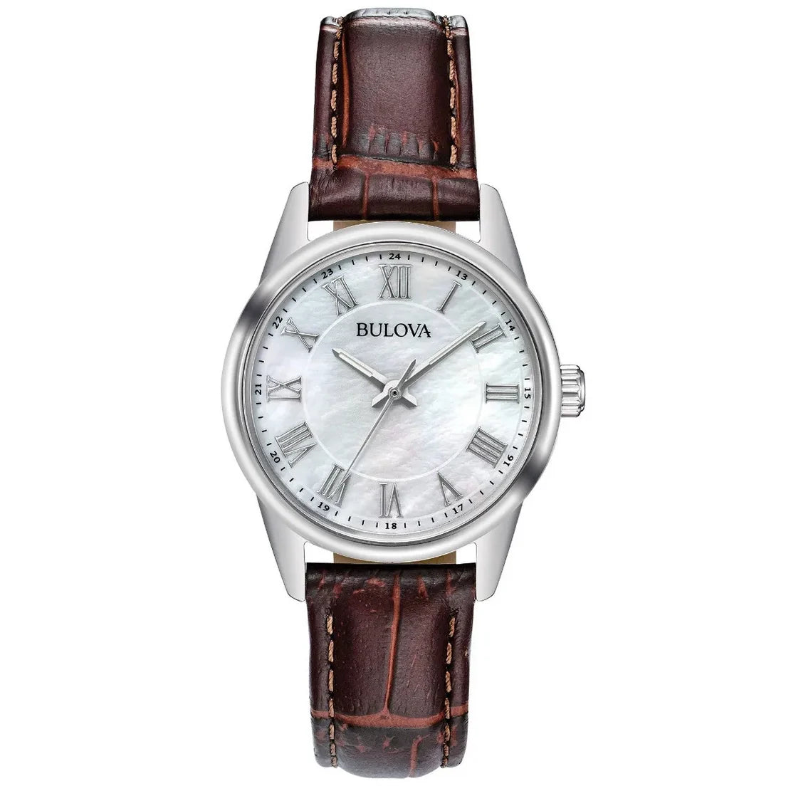 96l271 Reloj Bulova Dress de dama pulsera de piel