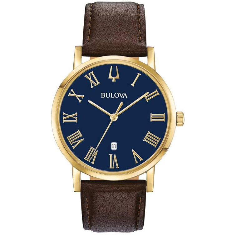 97B177 Bulova American para hombre pulsera de piel