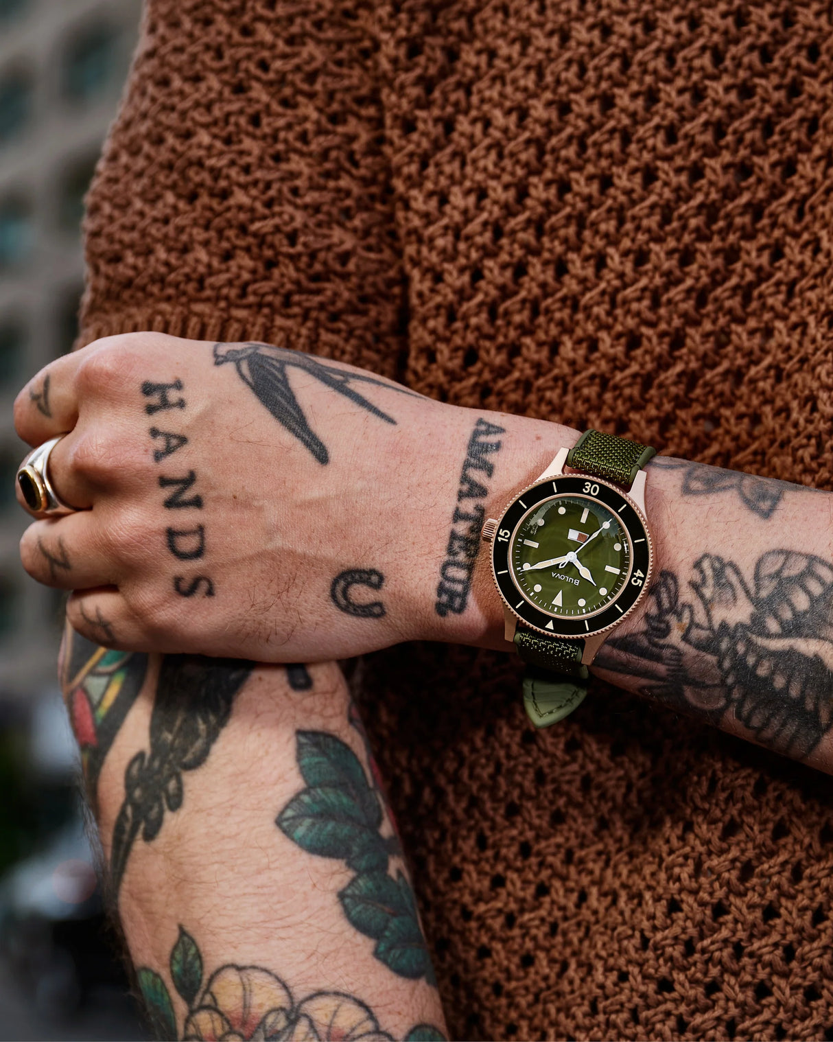 98A324 Reloj Bulova Mil Ships de hombre pulsera de tela 41 mm