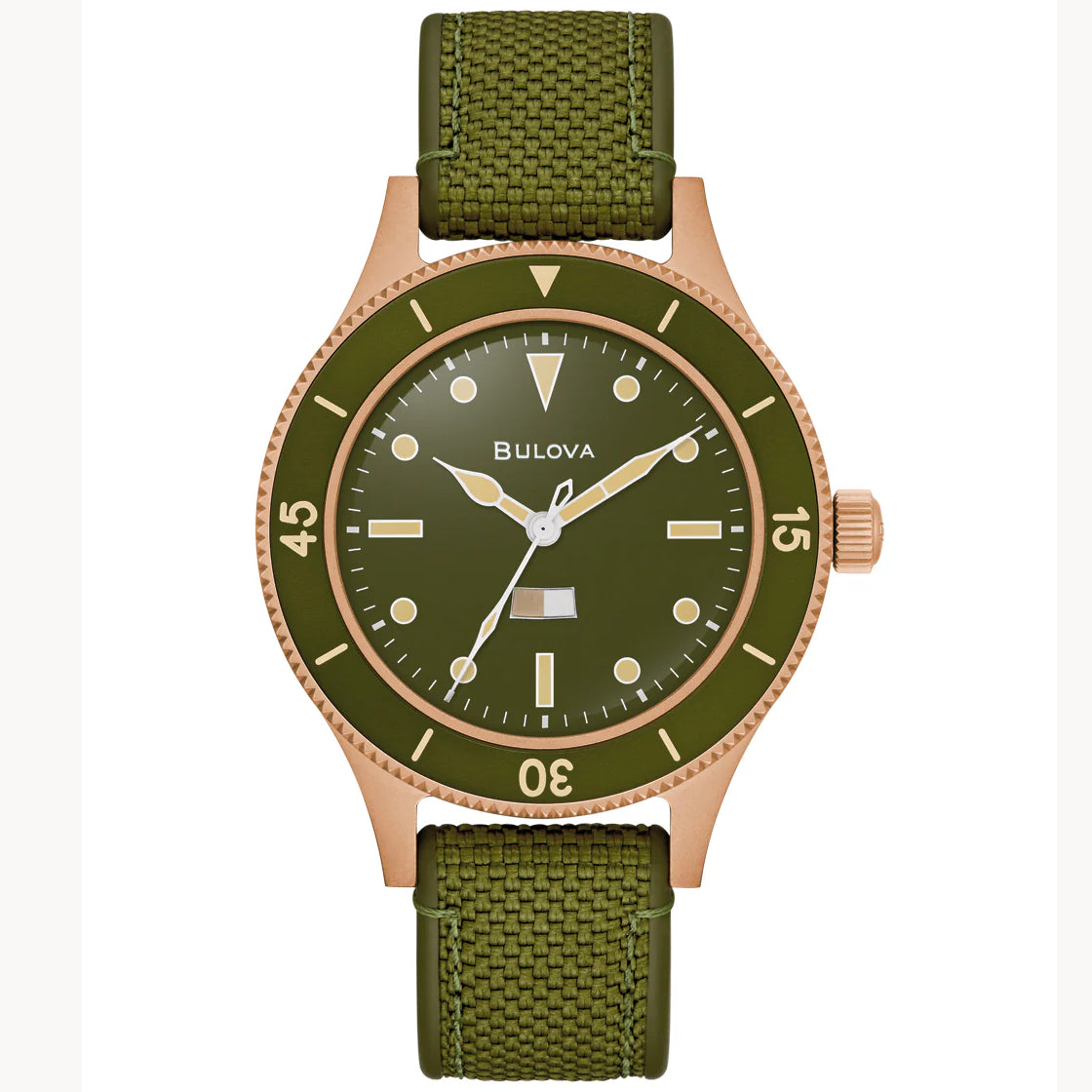 98A324 Reloj Bulova Mil Ships de hombre pulsera de tela 41 mm