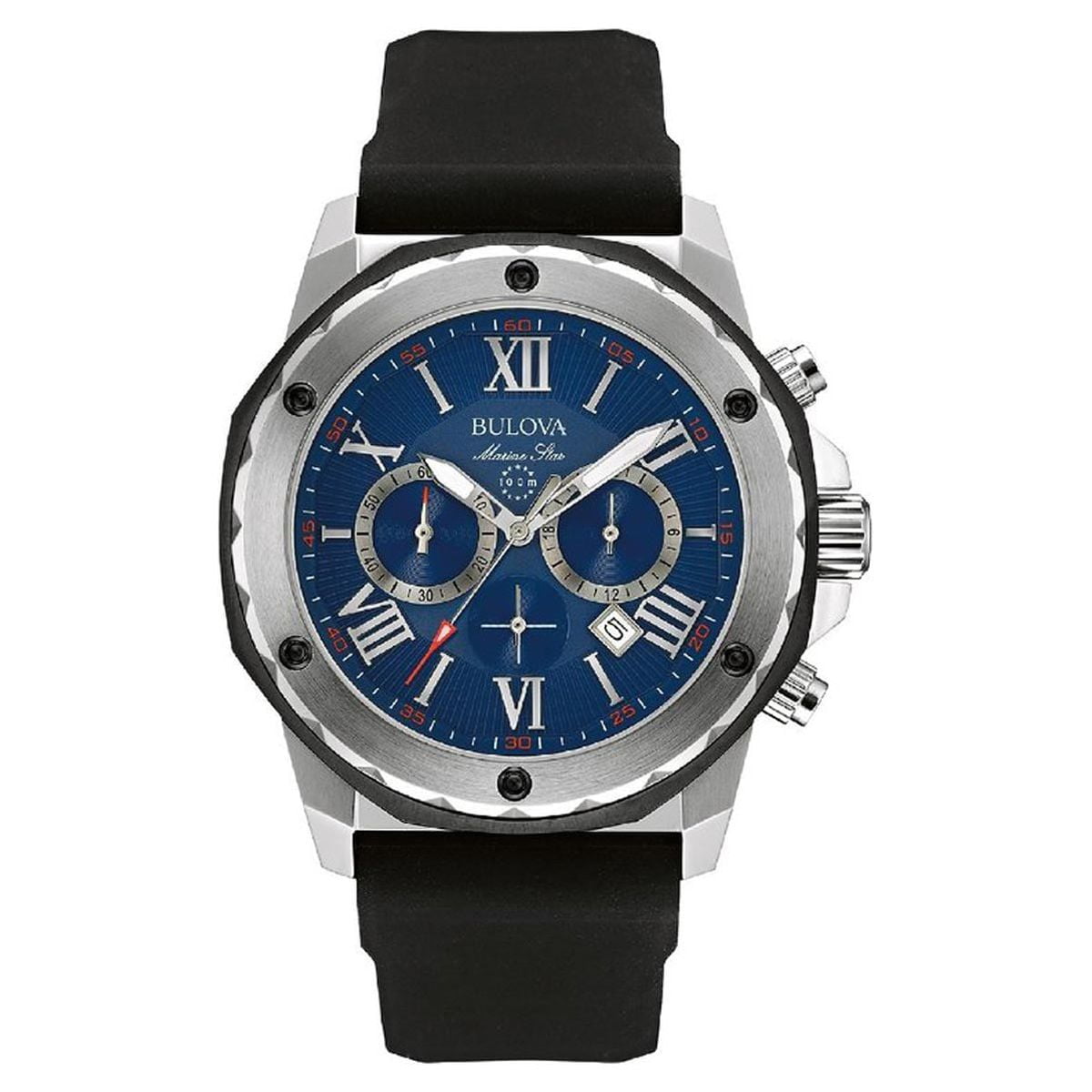 98B258 Reloj Bulova Marine Star de hombre pulsera de caucho 44 mm