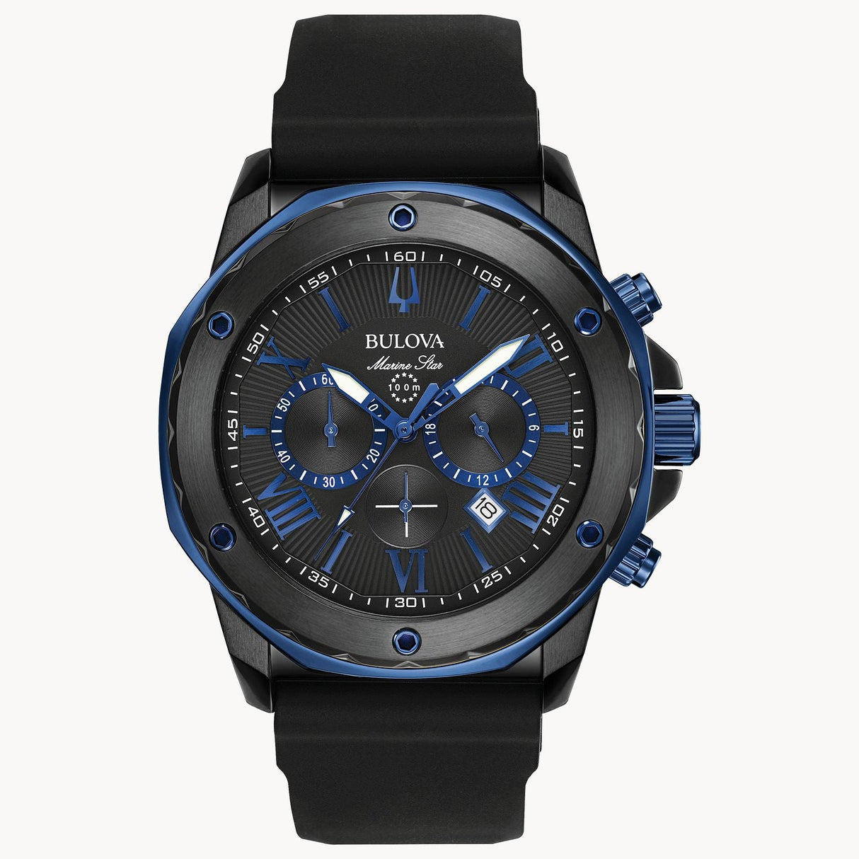 98B308 Reloj Bulova Marine Star de hombre pulsera de caucho 44 mm