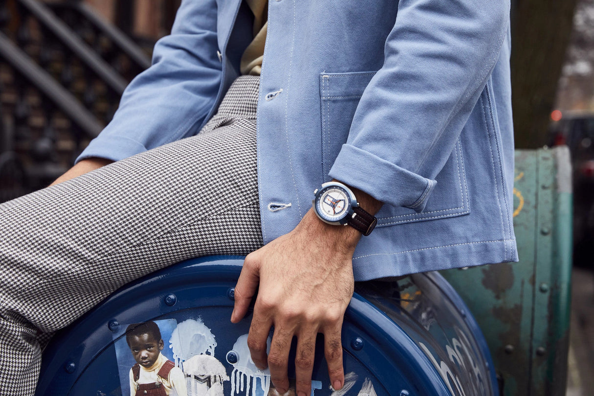 98B390 Reloj Bulova Parking Meter de hombre pulsera de cuero 43 mm