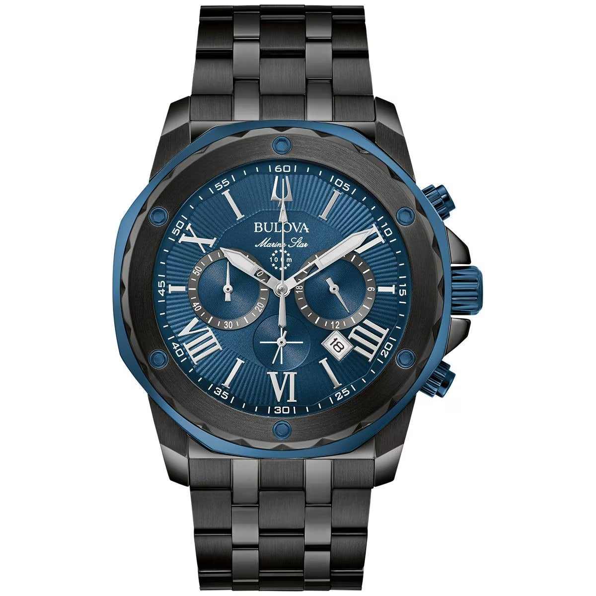 98B410 Bulova Marine Star para caballero pulsera de metal