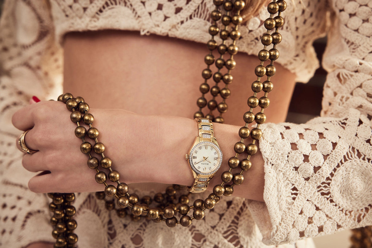 98L306 Reloj Bulova Cristal de señorita banda de acero inoxidable 29 mm