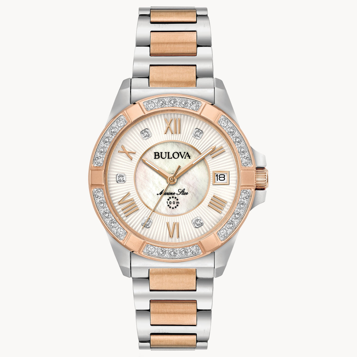 98R234 Reloj Bulova Marine Star de dama pulsera de metal 32 mm
