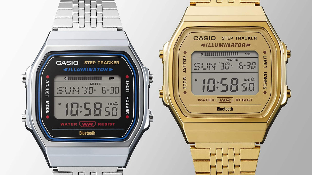 ABL-100WEG-9A Casio vintage Bluetooth unisex pulsera de acero inoxidable