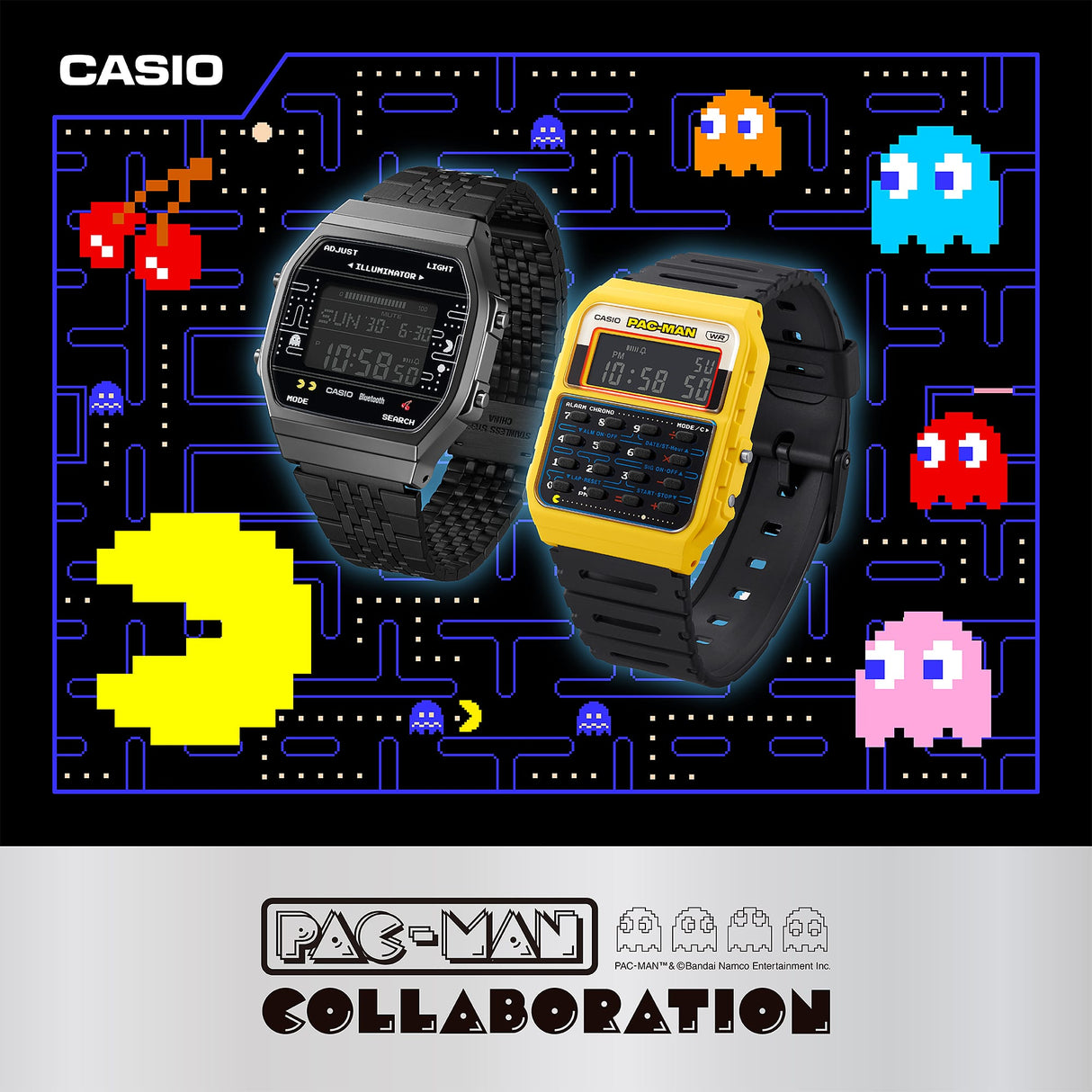 ABL-100WEPC-1B Casio de hombre pulsera de metal Edición Pac-Man con Bluetooth