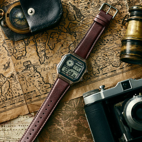 AE-1200WHL-5AV Reloj Casio para caballero pulsera de cuero