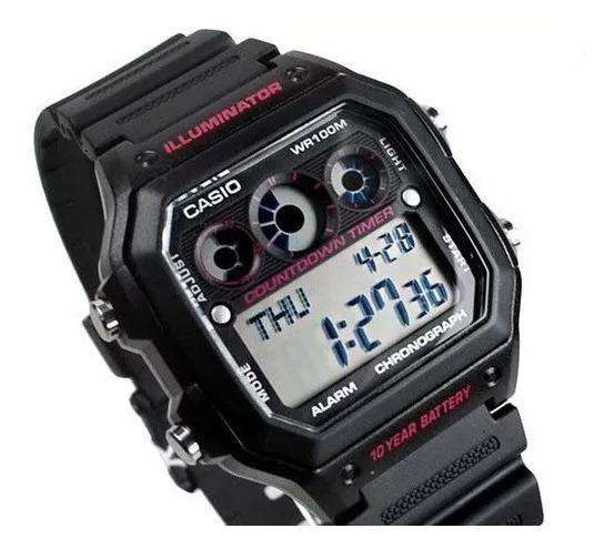 AE-1300WH-1A2V Reloj Casio para Hombre, Illuminator 10 Años de Batería