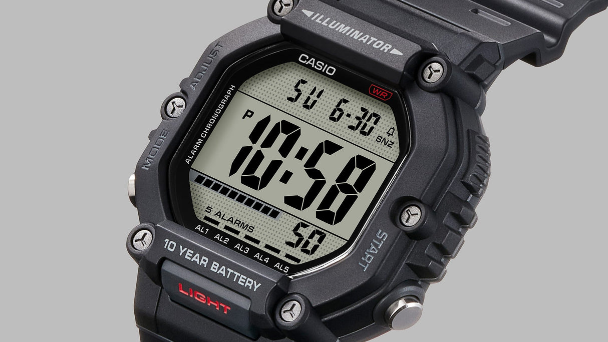 AE-1600H-1AV Casio Reloj unisex pulsera de caucho 10 años de batería