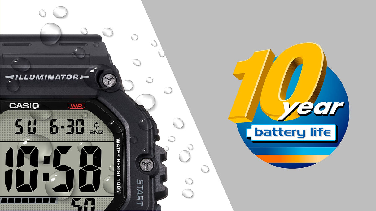 AE-1600H-1AV Casio Reloj unisex pulsera de caucho 10 años de batería