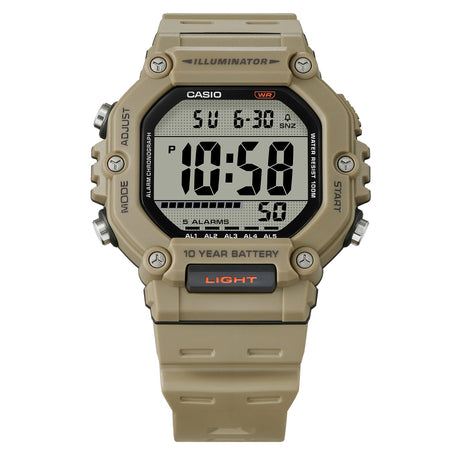 AE-1600H-5AV Casio Reloj unisex pulsera de caucho 10 años de batería