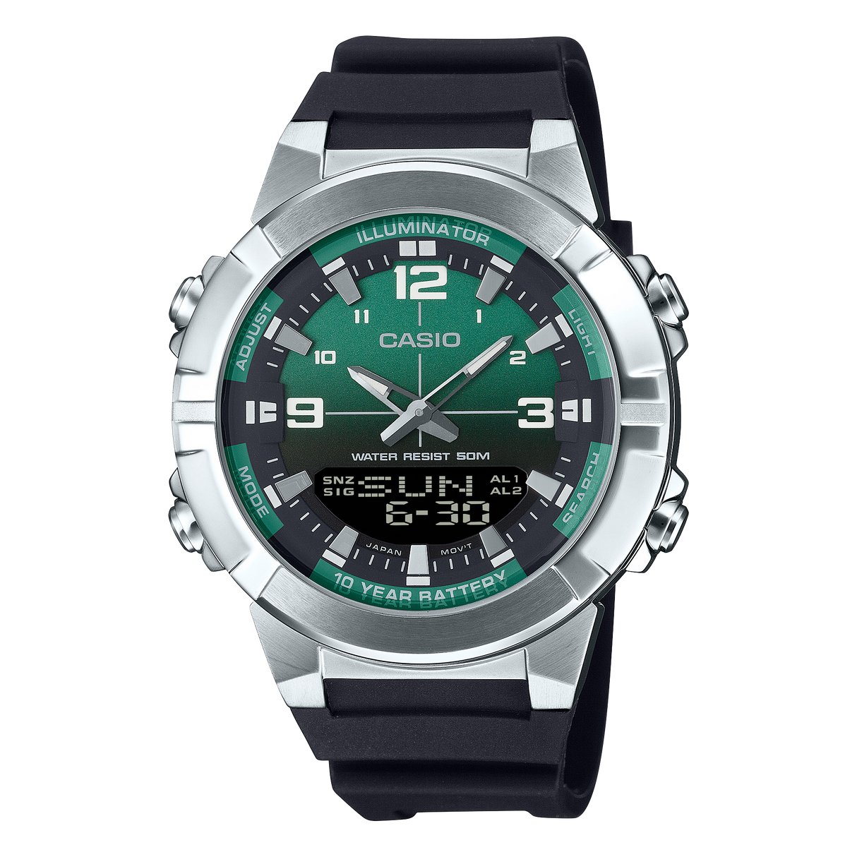 AMW-870A-3AV Casio Doble hora correa de caucho