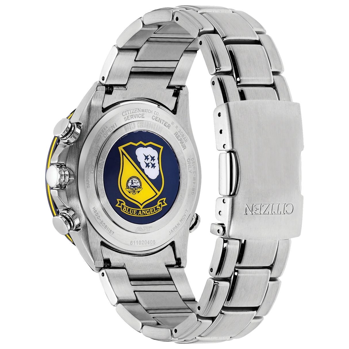 AT8020-54L Reloj Citizen World Chronograph Eco-drive de hombre pulsera de metal 43mm