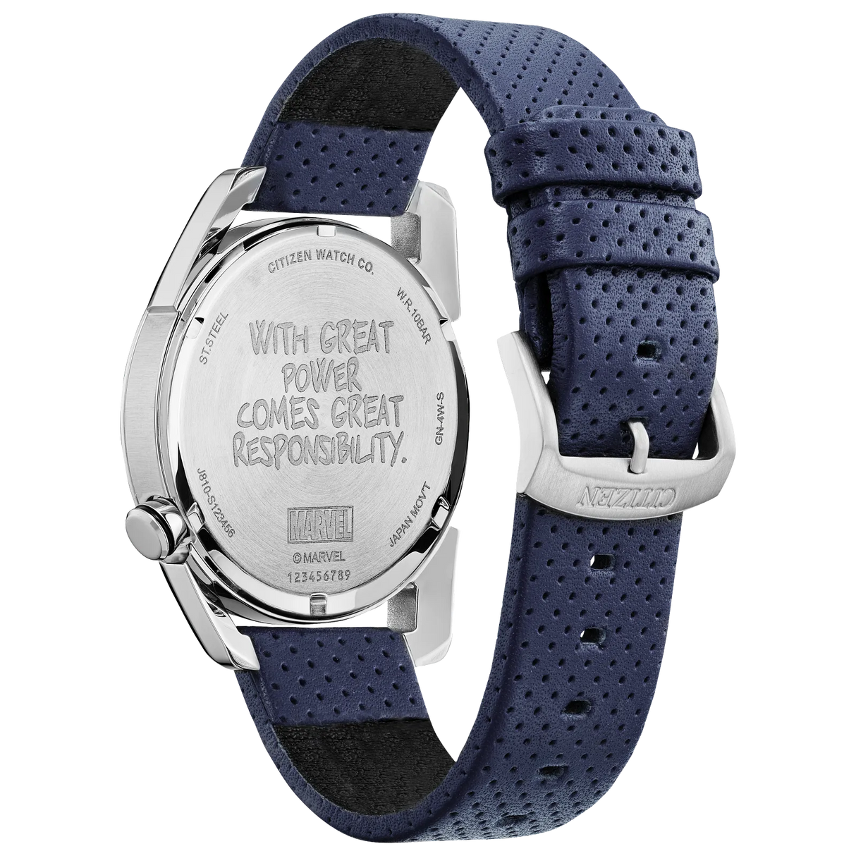 AW1680-03W Citizen Spider-Man Marvel Edition Eco-drive de hombre pulsera de cuero