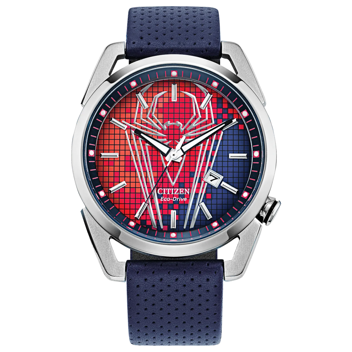 AW1680-03W Citizen Spider-Man Marvel Edition Eco-drive de hombre pulsera de cuero