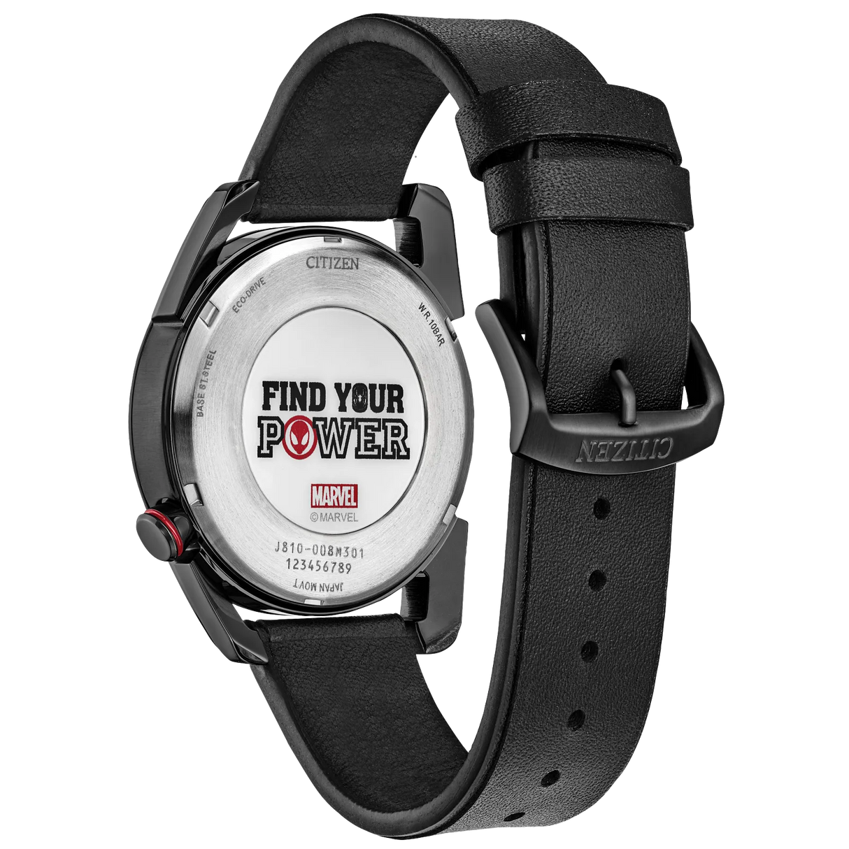 AW1685-00W Citizen Spider-Man Miles Morales Marvel Edition de caballero pulsera de piel Eco-drive