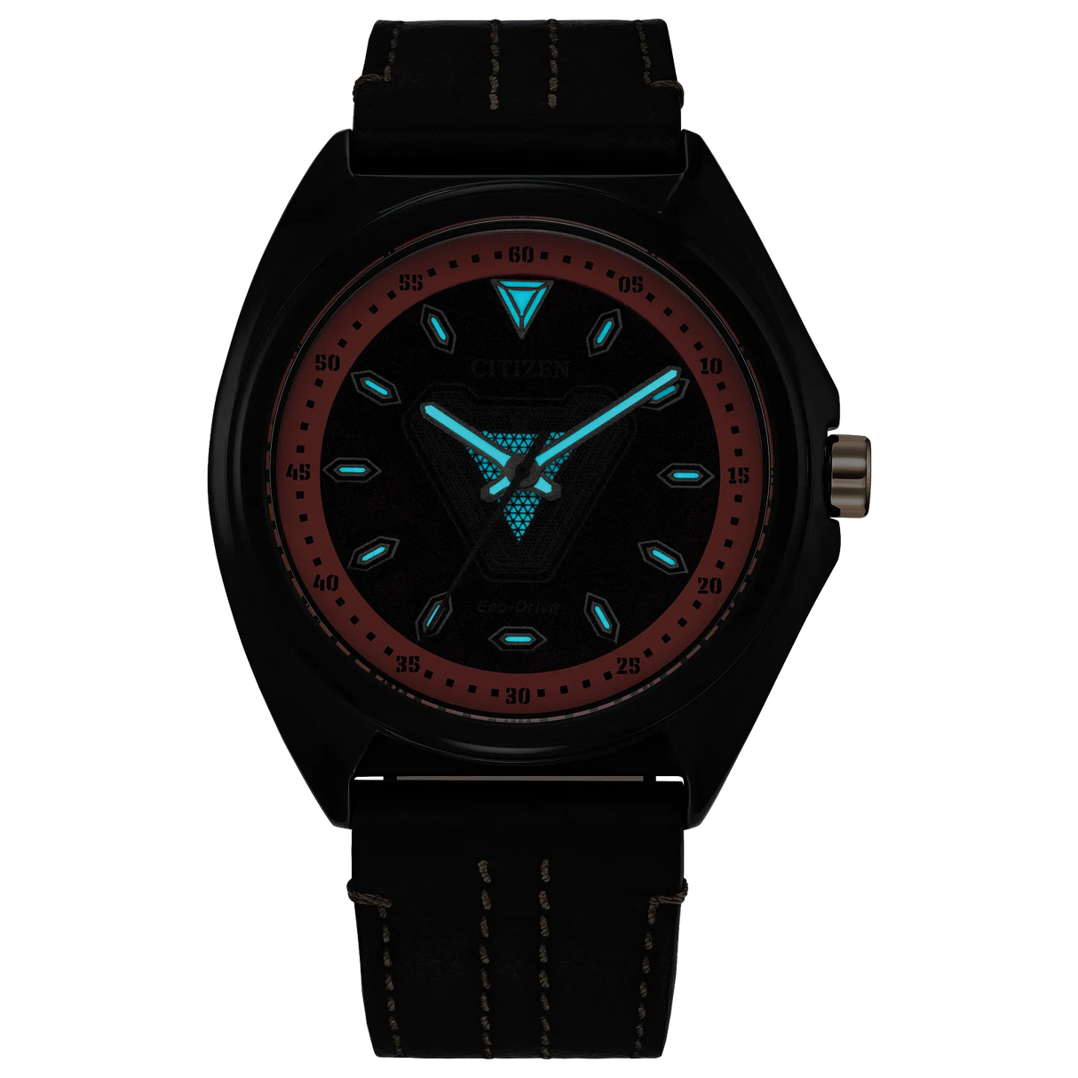 AW2075-05W Citizen Tony Stark Iron Man Edición Marvel de caballero pulsera de cuero Eco-drive