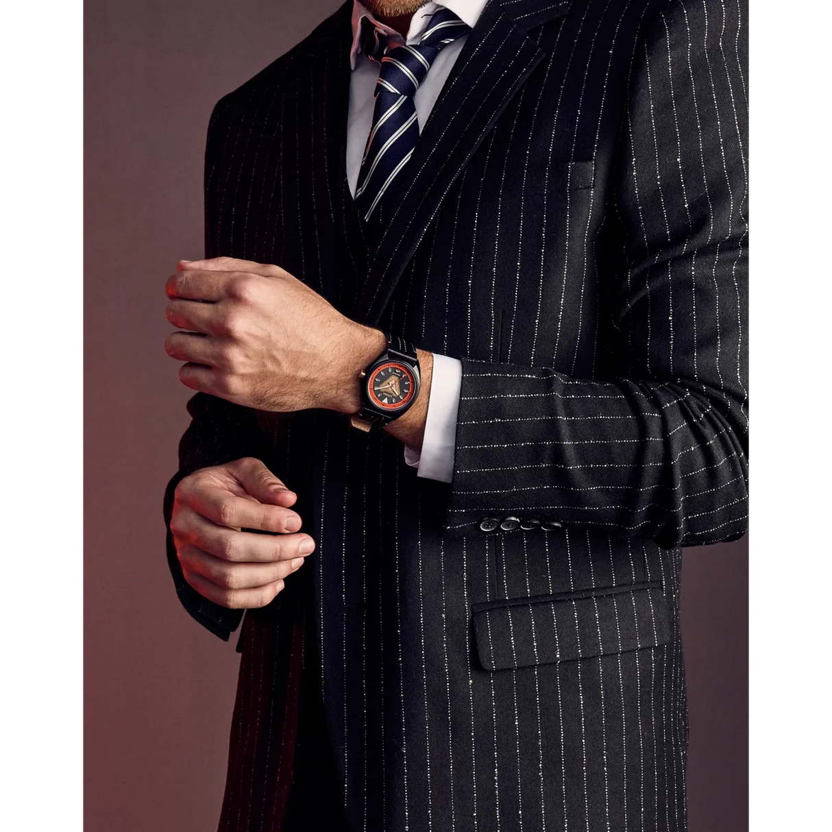 AW2075-05W Citizen Tony Stark Iron Man Edición Marvel de caballero pulsera de cuero Eco-drive