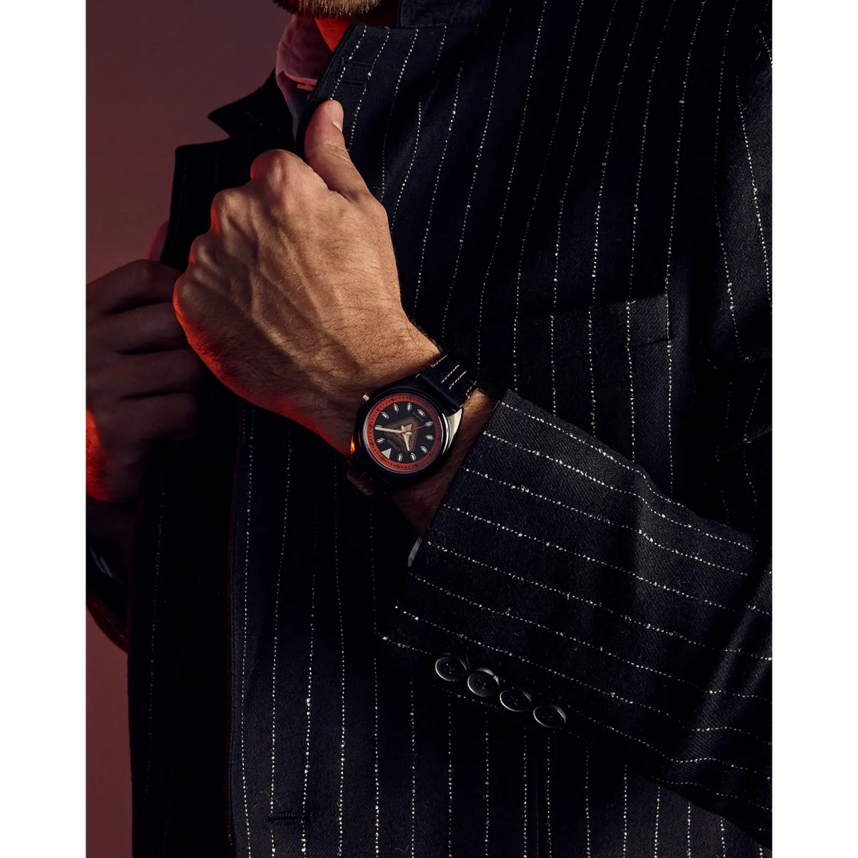 AW2075-05W Citizen Tony Stark Iron Man Edición Marvel de caballero pulsera de cuero Eco-drive