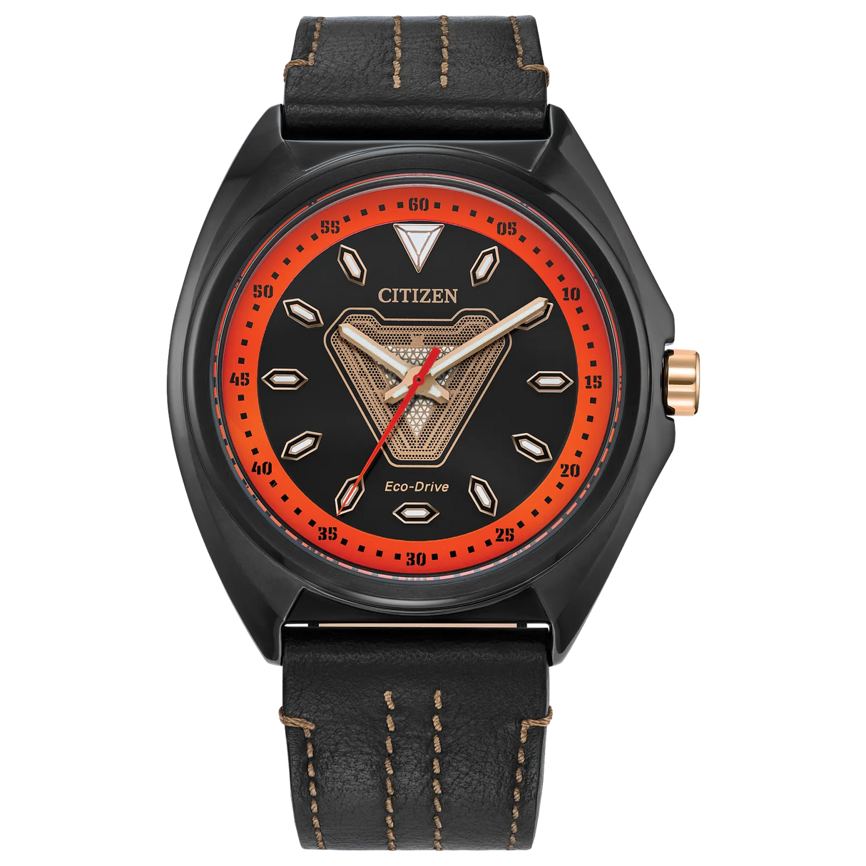 AW2075-05W Citizen Tony Stark Iron Man Edición Marvel de caballero pulsera de cuero Eco-drive
