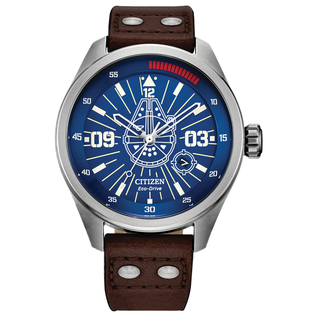 AW5009-03W Citizen Han Solo Star Wars Eco-drive de caballero pulsera de cuero
