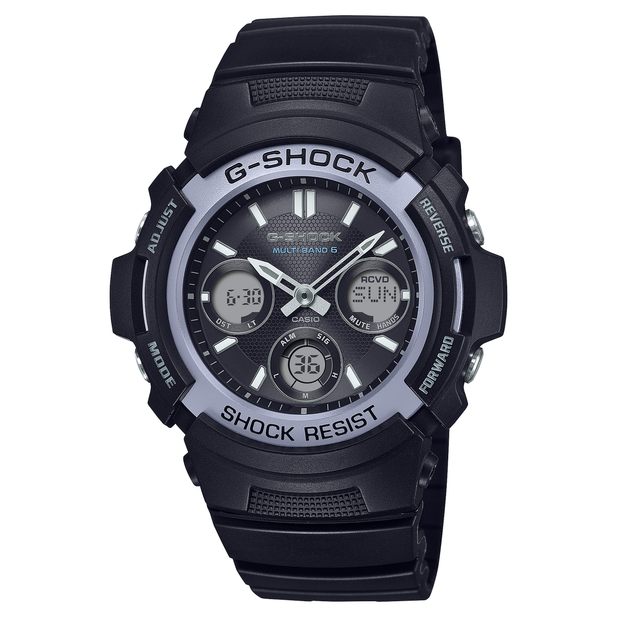 AWG-M100FP-1A2CF Reloj G-Shock de hombre banda de silicona doble hora
