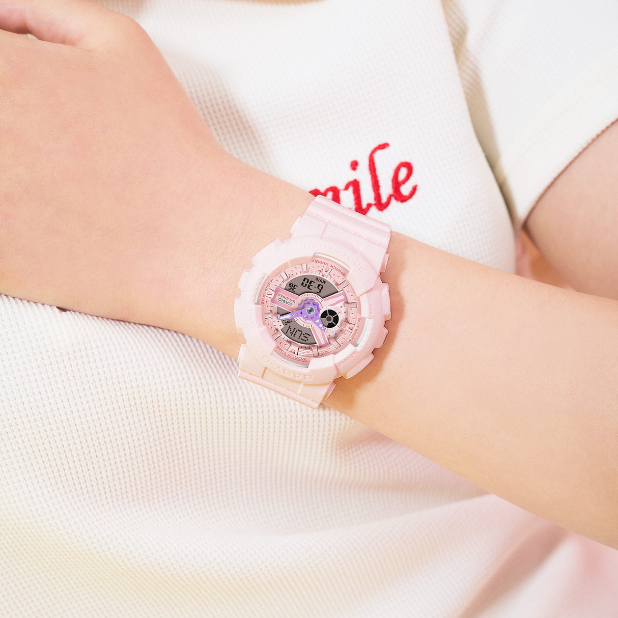 BA-110AH-4A Reloj Baby-G de dama pulsera de resina doble hora