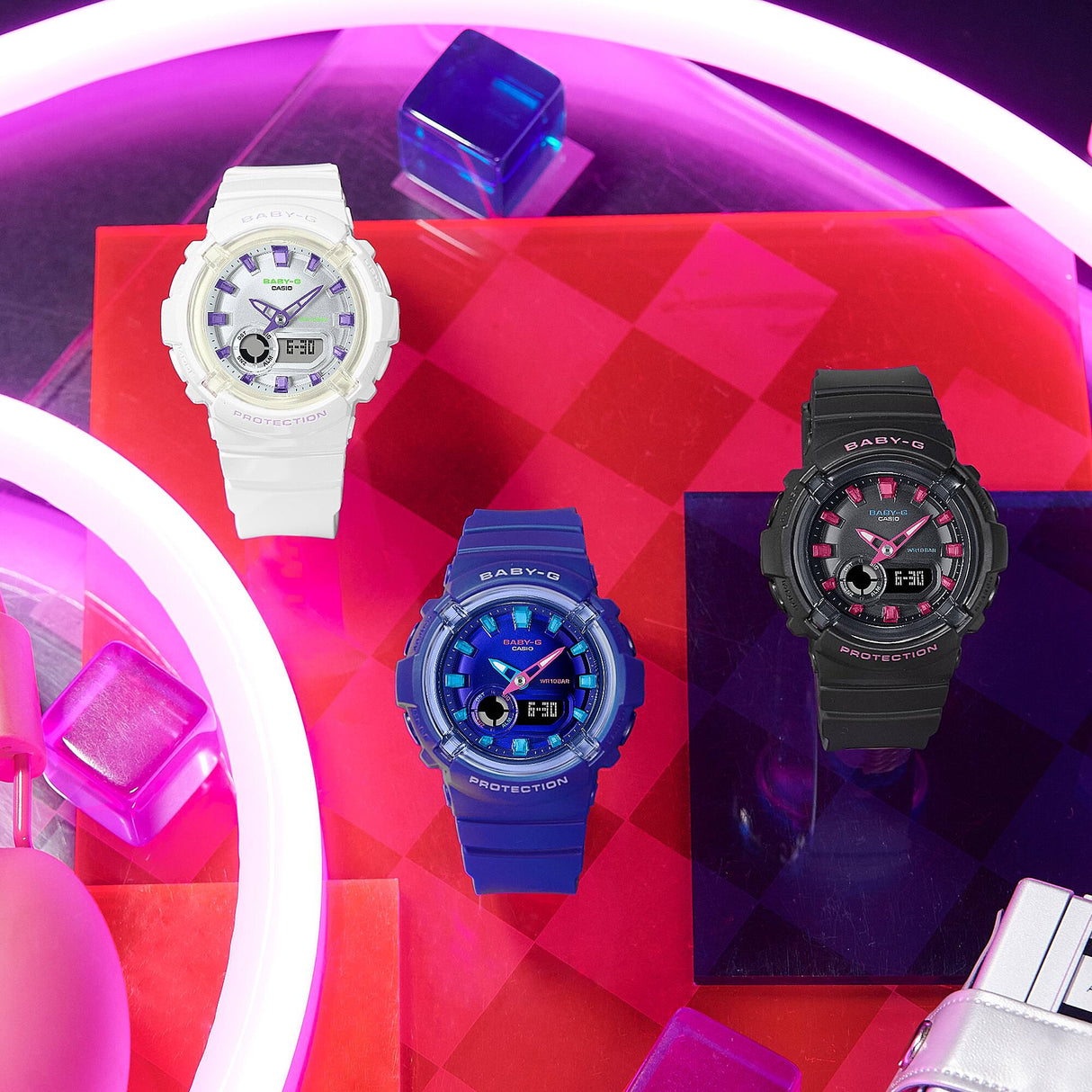 BGA-280DN-1A Baby-G reloj para señorita pulsera de caucho