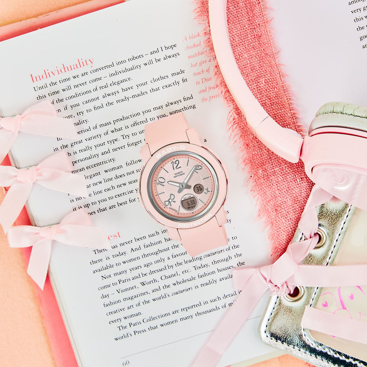 BGA-290RA-4A Reloj Baby-G de dama banda de resina 45 mm