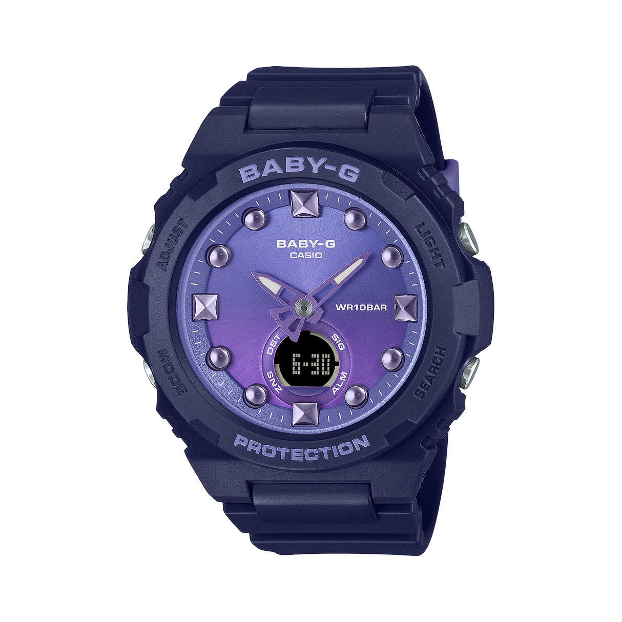 BGA-320-2A Baby-G reloj para señorita pulsera de caucho doble hora