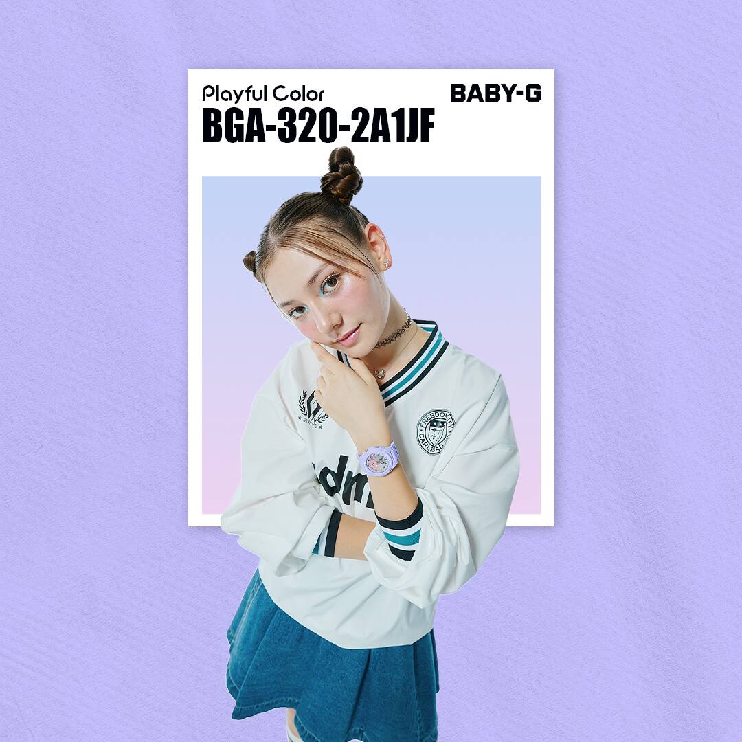 BGA-320-2A1 Baby-G reloj para señorita pulsera de caucho doble hora
