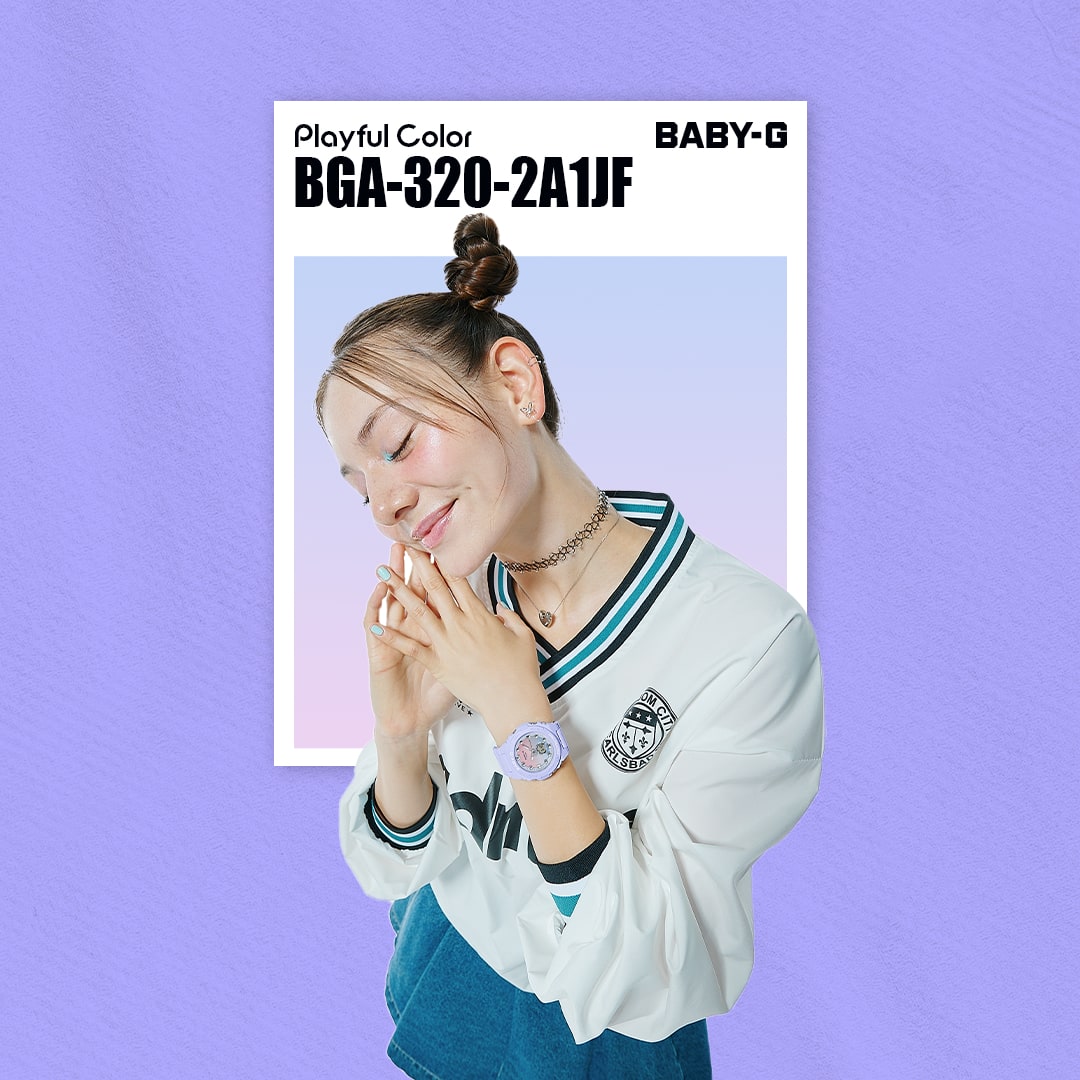 BGA-320-2A1 Baby-G reloj para señorita pulsera de caucho doble hora