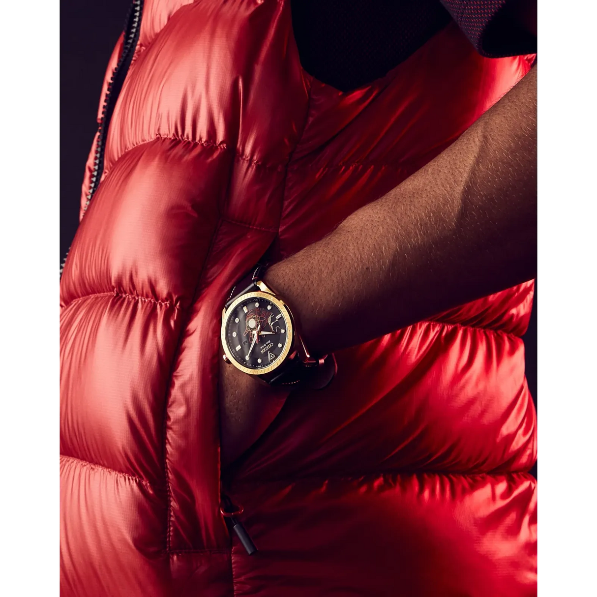 BM6992-09W Citizen Tony Stark Marvel Edition pulsera de cuero Eco-drive